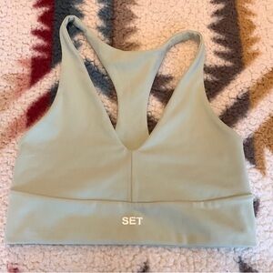 SET Active Racerback Light Green Sports Bra Crop Top activewear BRAND NEW size M